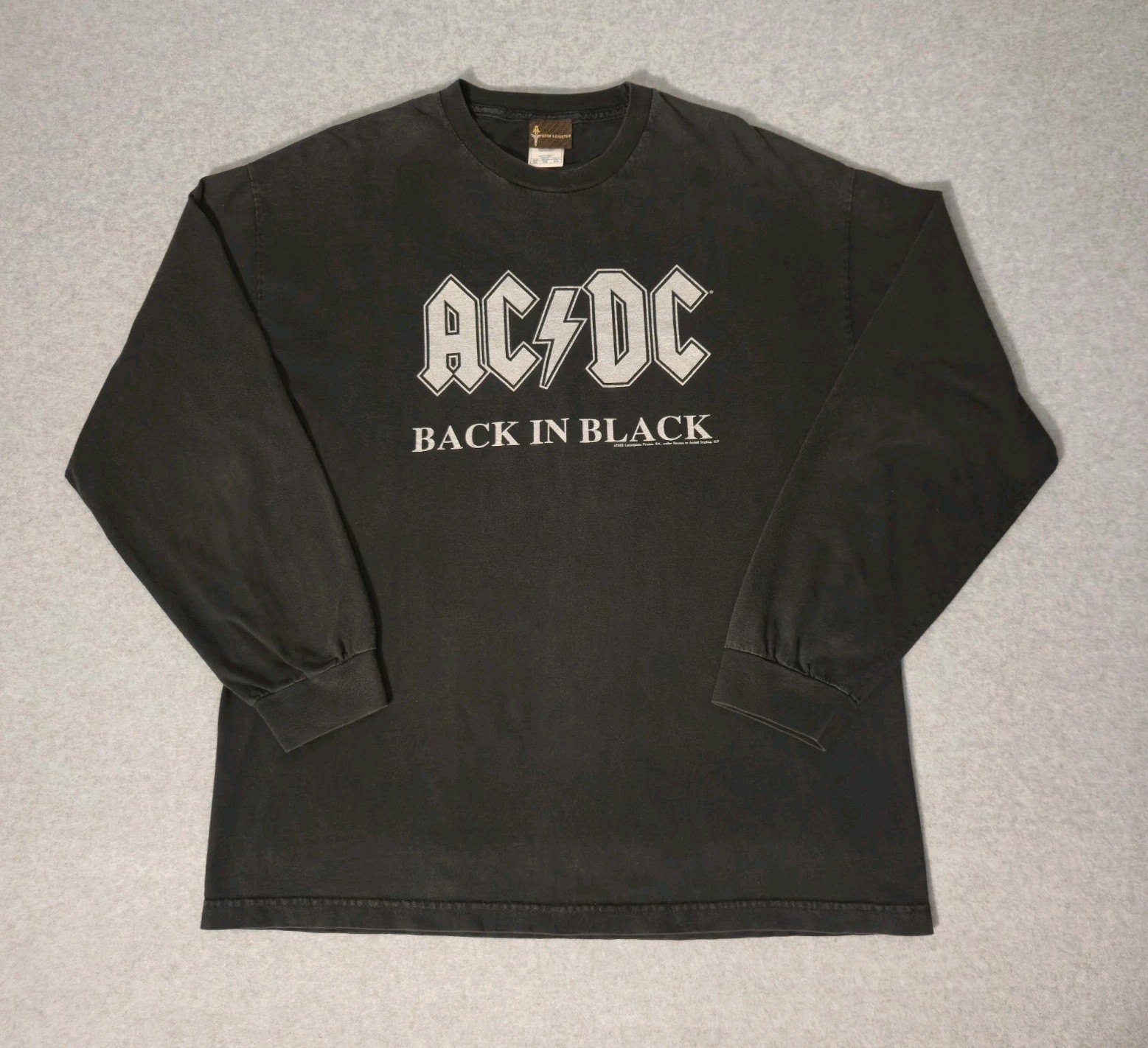 Vtg Aces & Eights 2005 AC/DC Back In Black XL T-Shirt Long Sleeve Band Concert
