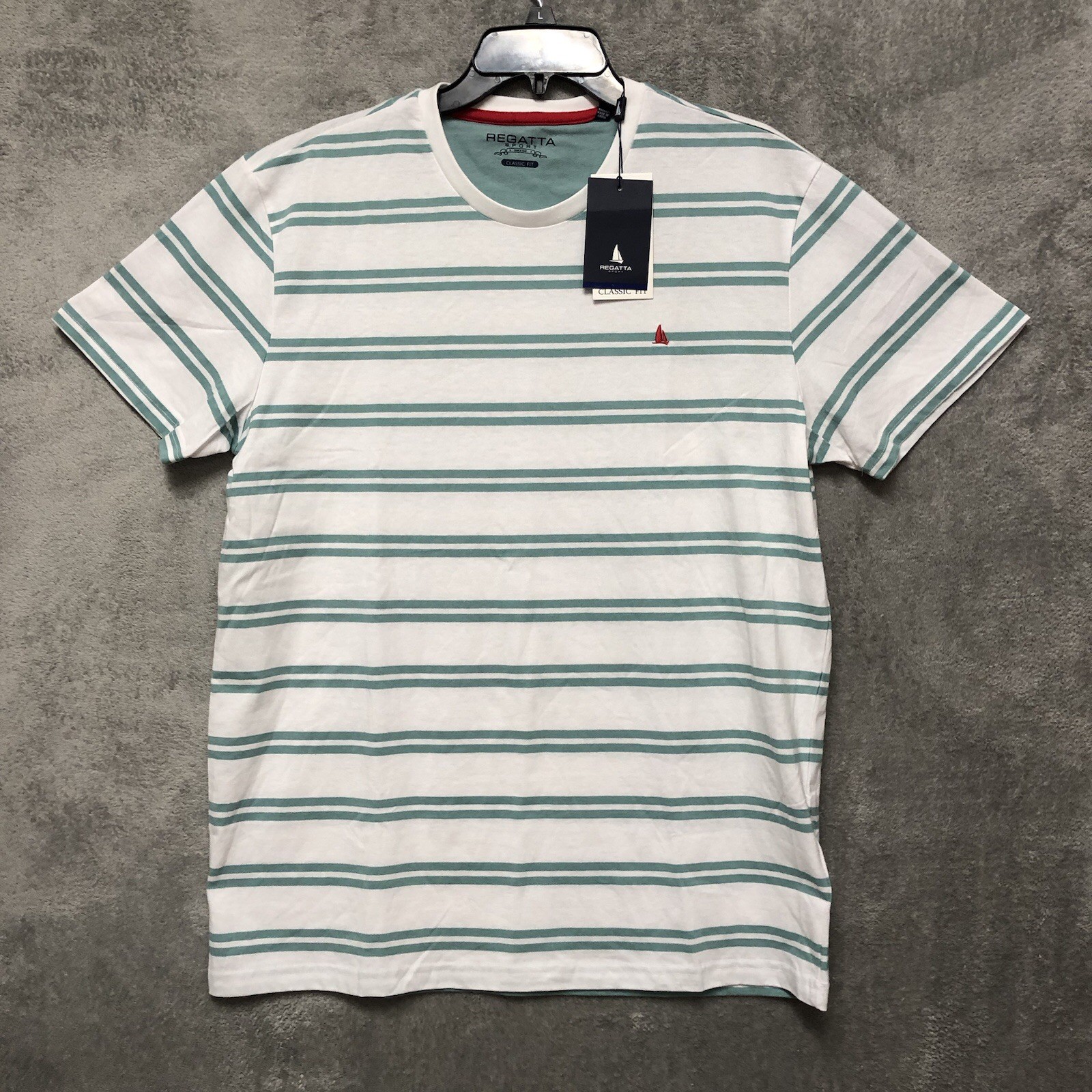 Regatta Sport Mens Shirt Extra Large Classic Fit Crew Neck Green White NEW