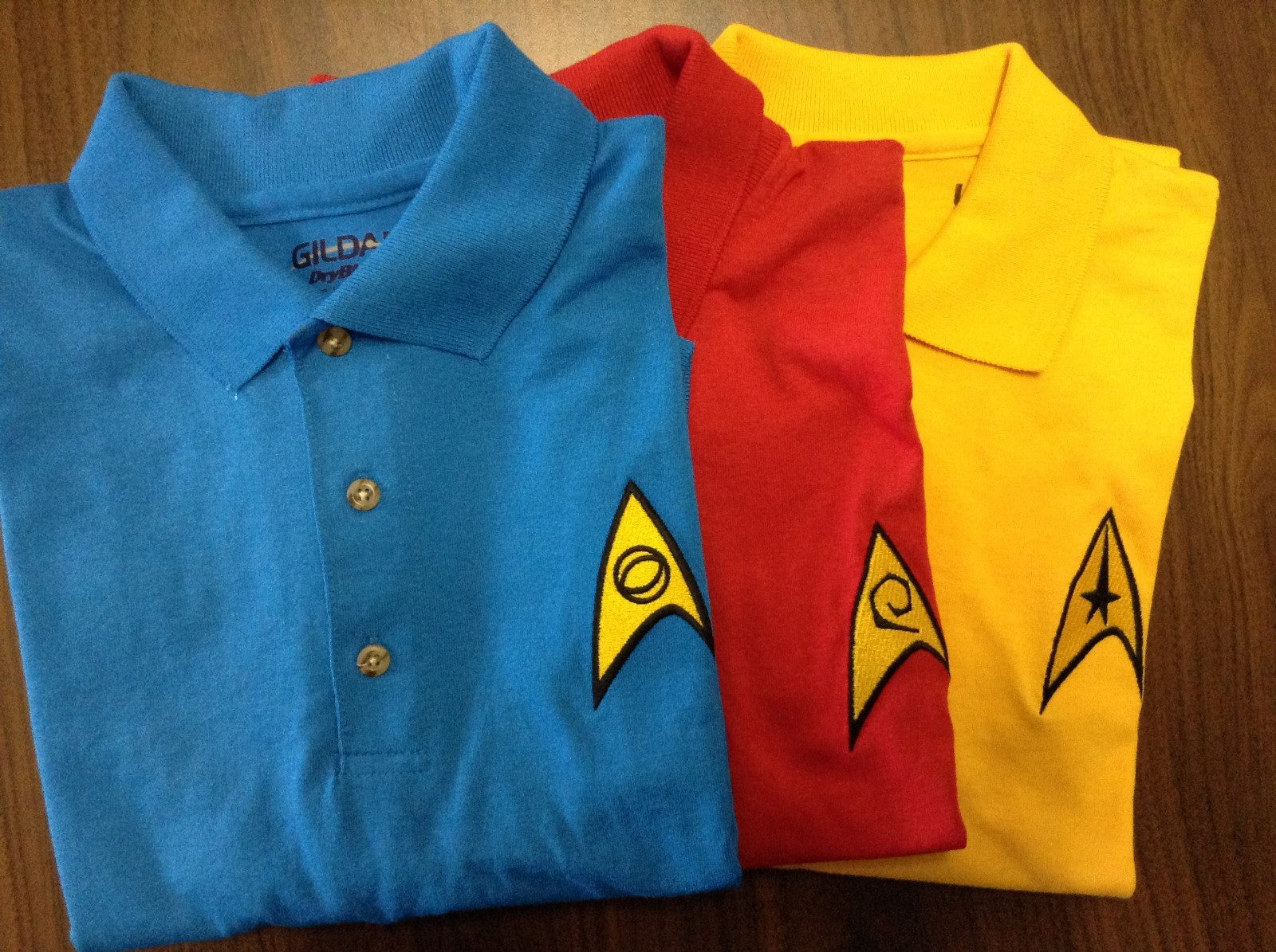 STAR TREK MEN’S UNIFORM COMMAND PATCH POLO SHIRT “JERZEES” LICENSED