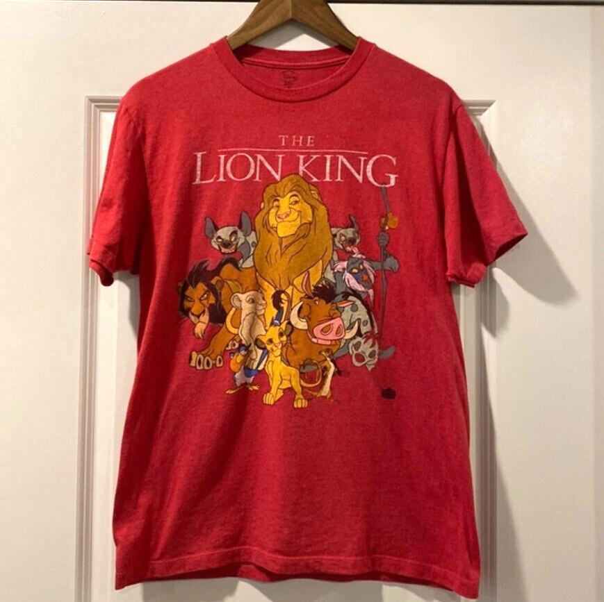 Vintage 1994 Disney The Lion King T-Shirt Red Simba Timon Pumbaa Mufasa Tee (M)