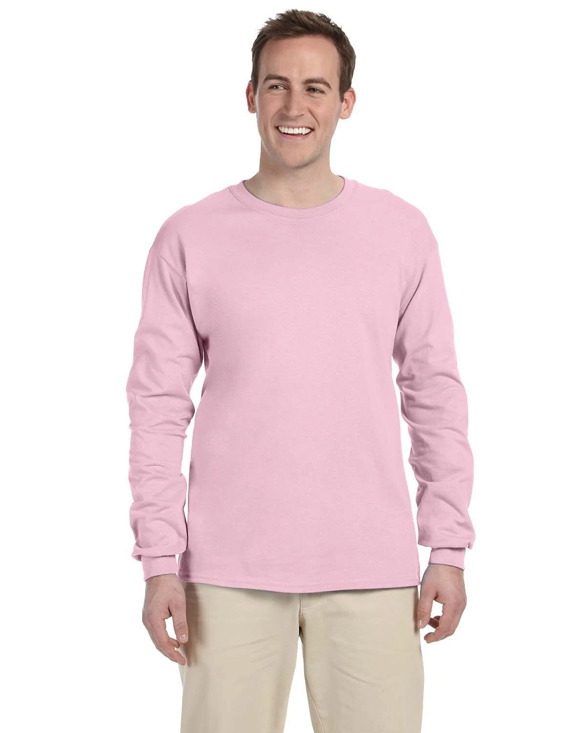 Gildan G240 Men’s Ultra Preshrunk Cotton Crew Neck Long Sleeve Tee Top T-Shirt