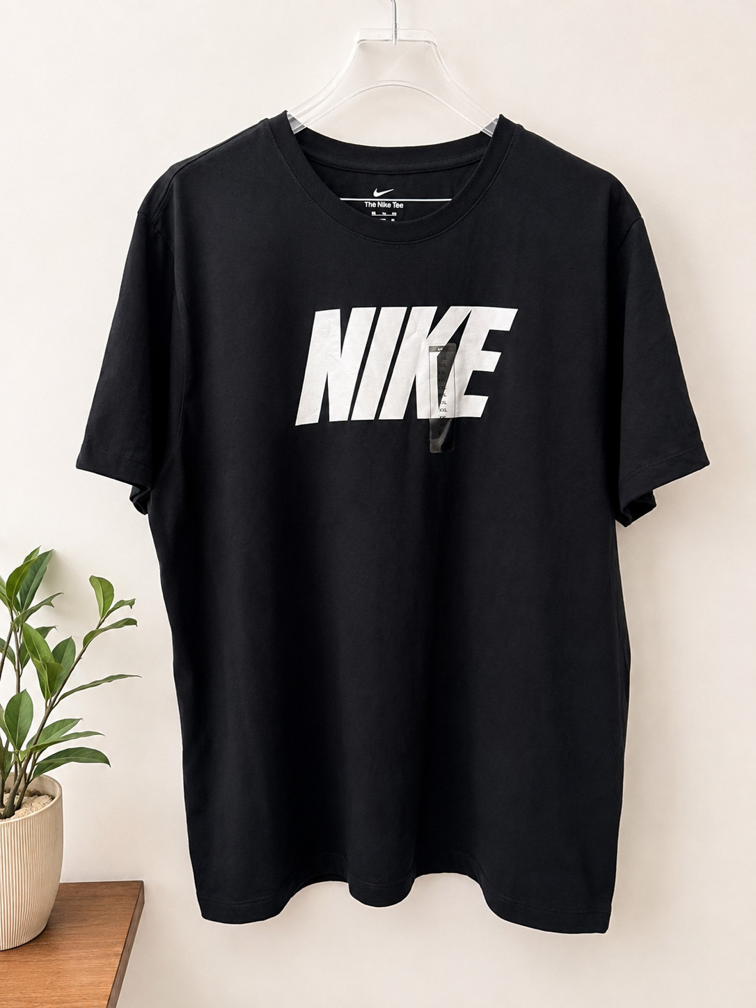 Nike Shirt Men XXL Black White Spell Out Wordmark Sportswear Cotton Tee