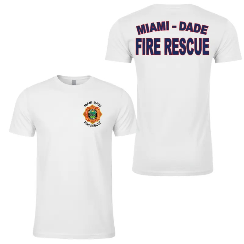 Miami-Dade Fire Rescue Firefighter Graphic T-Shirt, Soft Cotton Blend Shirt with