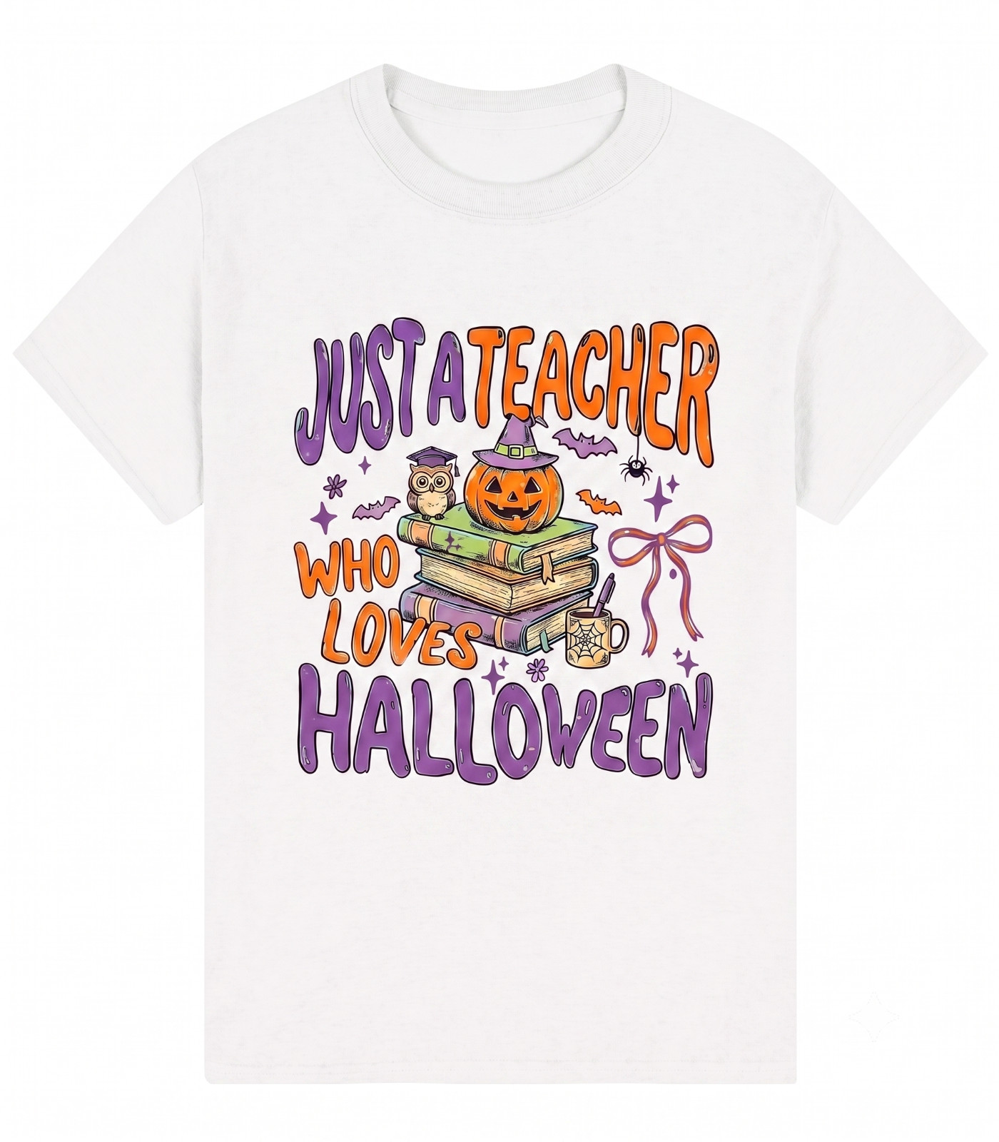 Funny Teacher Halloween T Shirt Just A Teacher Who Loves Spooky Graphic Top