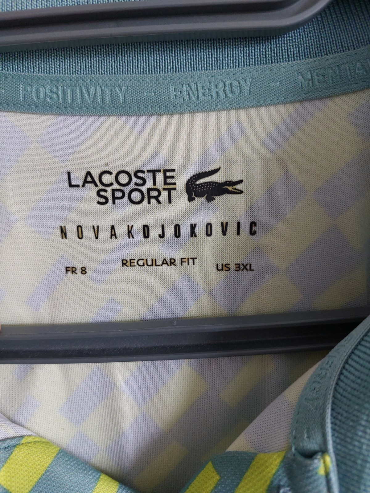 LACOSTE NOVAK DJOKOVIC 3XL (SIZE 8) GREEN POLO SHIRT VERY GOOD CONDITION