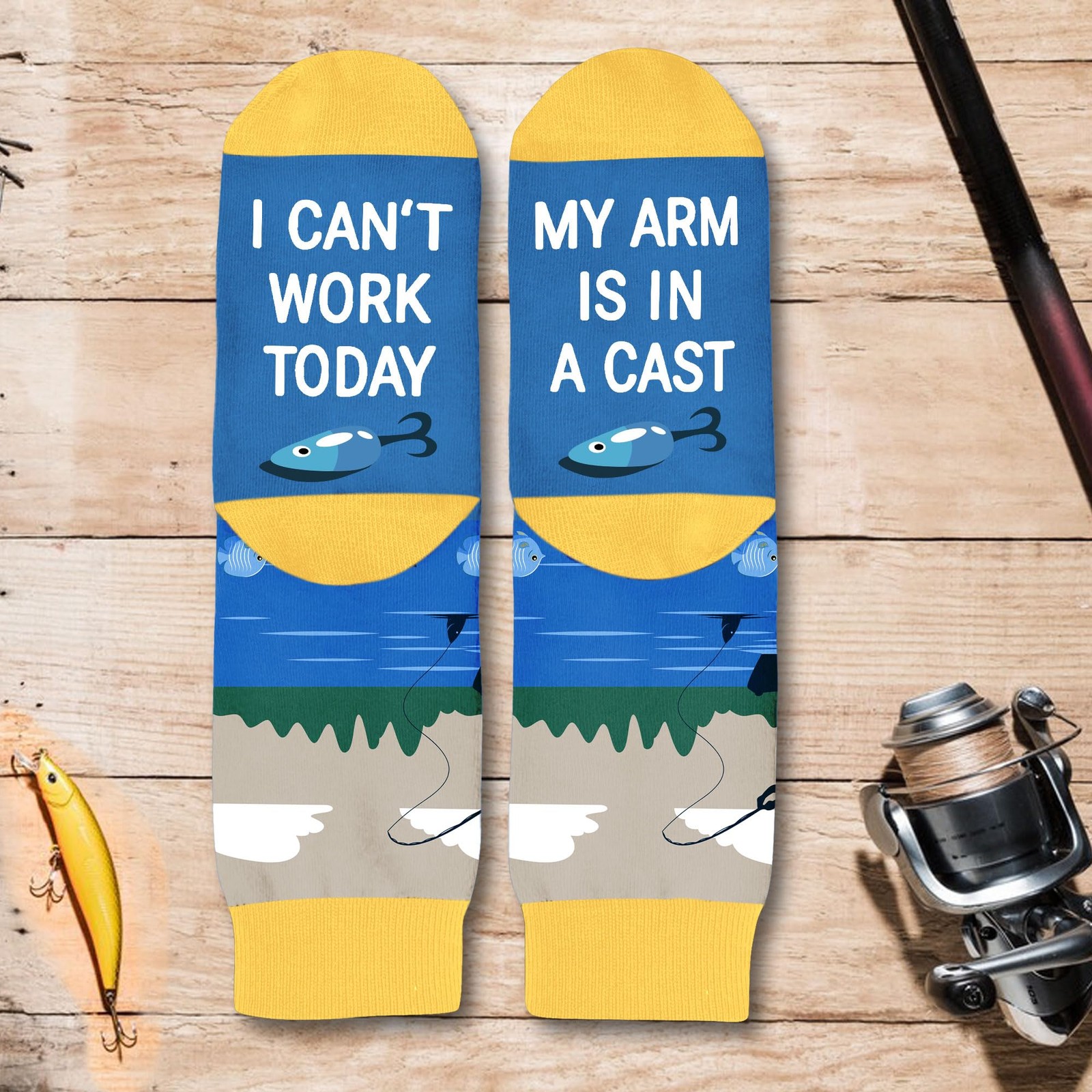 Fishing Gifts For Men – Comfy Socks With Fly Fishing Accessories Design, Perf…