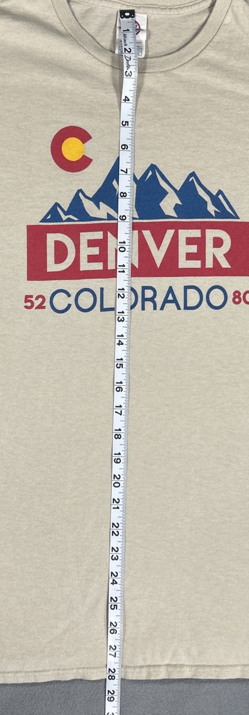 Denver Colorado 5280 Mens T-Shirt Size XL Off-White Short Sleeve