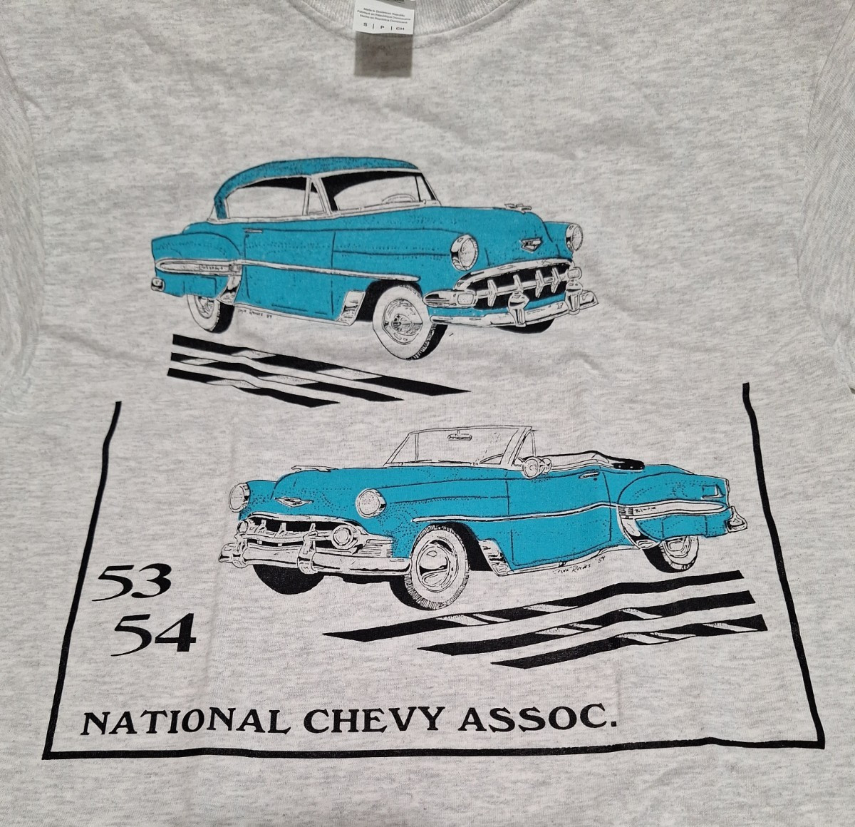 1953 – 1954 Chevy Bel Air T SHIRT NATIONAL CHEVY ASSOC. SIZE SMALL – NEW