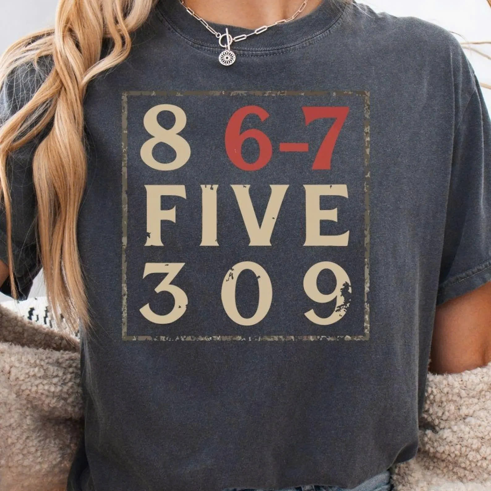 867-5309 Jenny Song T-shirt, Distressed Retro Graphic