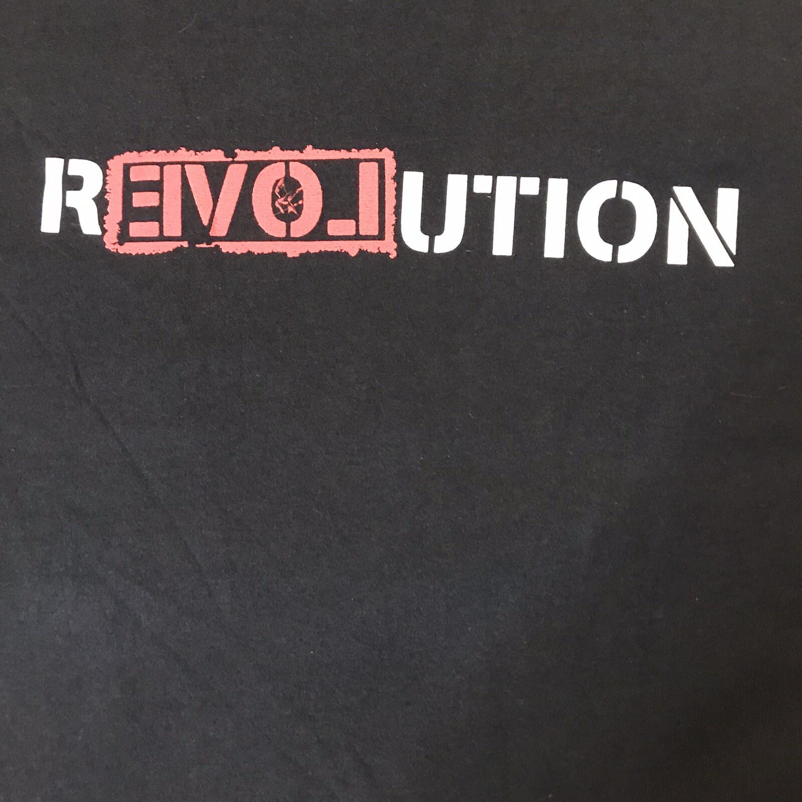 Revolution Shirt Mens Large Black Red White Graphic