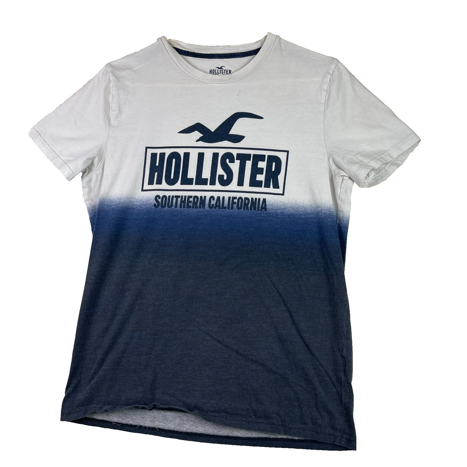 Hollister Ombre T Shirt Men’s Large Crewneck Blue Must Have Collection Logo