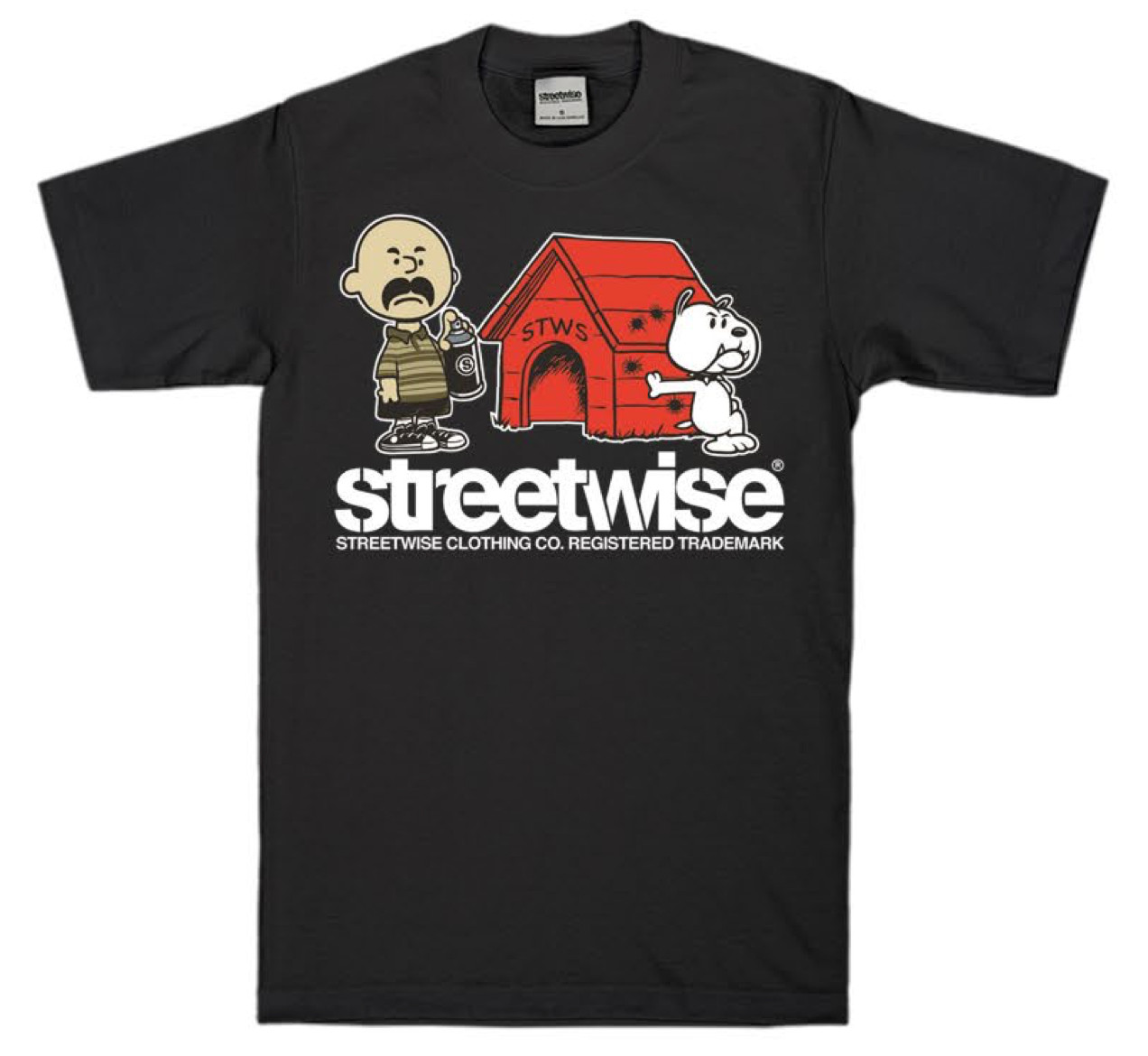 streetwise Carlos Graphic T-Shirt Black & Gray M-5XL
