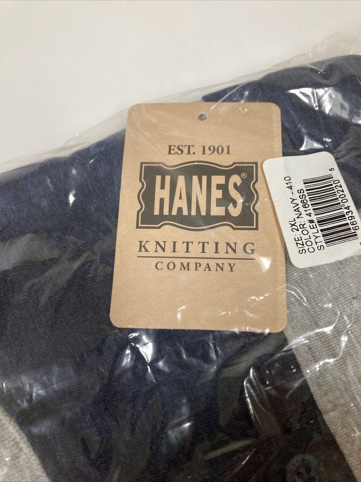 New Hanes Knitting Company Navy Blue 2XL 4166SS