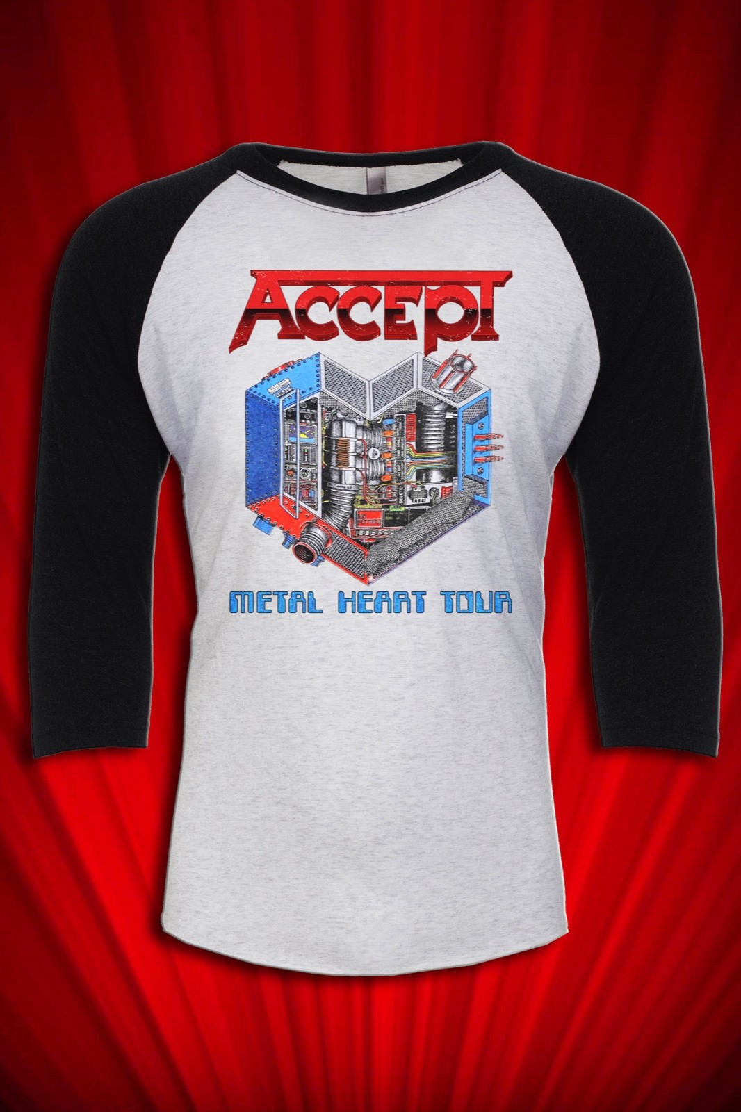Accept Metal Heart Vintage Tour Jersey 85 T-SHIRT FREE S&H USA Heavy Metal