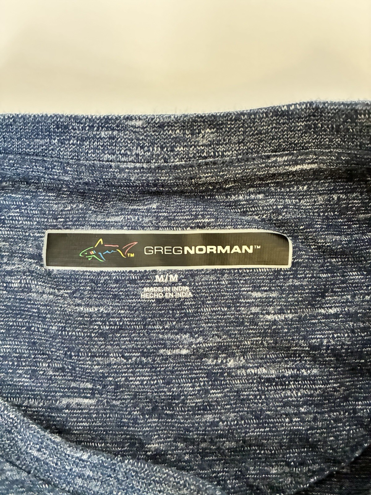 Greg Norman Men’s Amber Tex Performance T-Shirt Medium Blue Navy Stretch