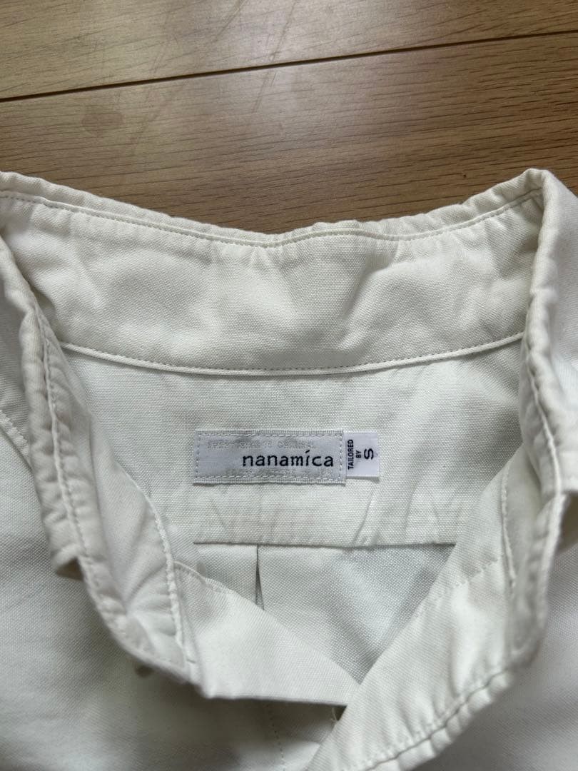 nanamica Button Down Wind S/S Shirt Size S White Cotton/Nylon