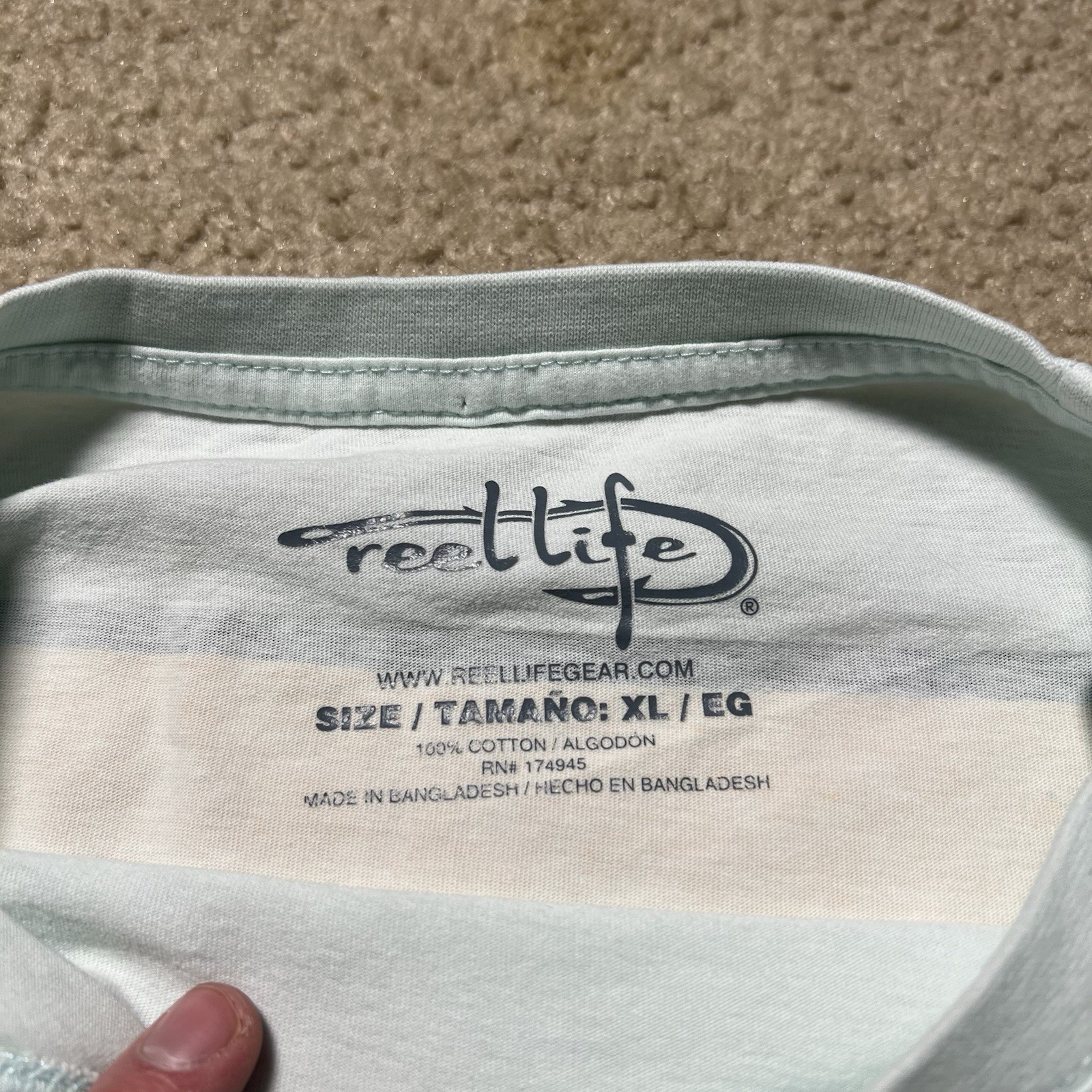 Reel Life Fishing T Shirt Mens XL Blue Wave Sunset Logo Graphic Outdoor