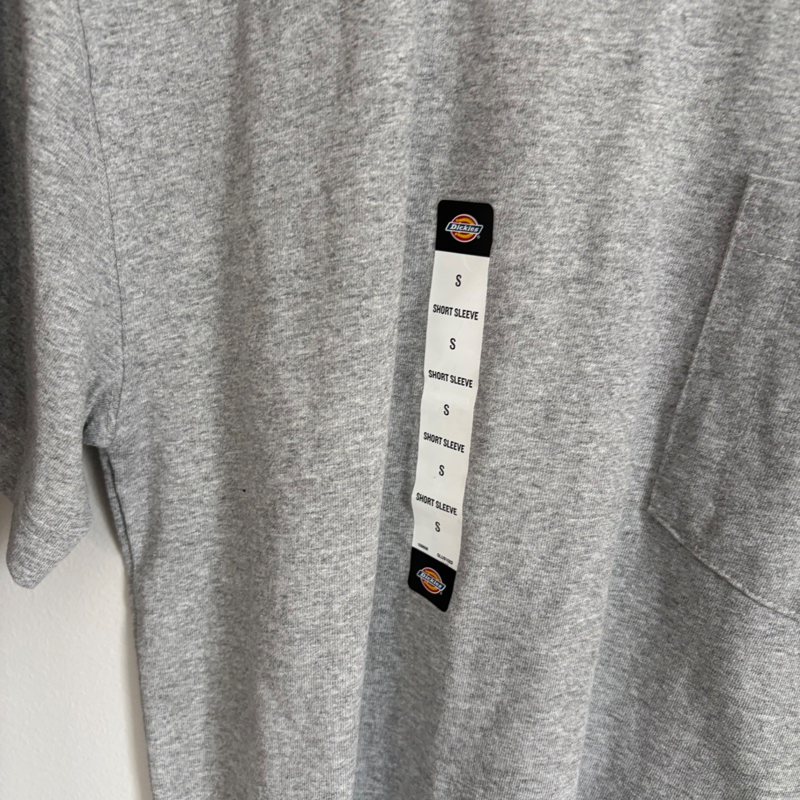 Dickies Mens Gray Short Sleeve Pocket T Shirt Size Small P 90 Cotton 10 Poly