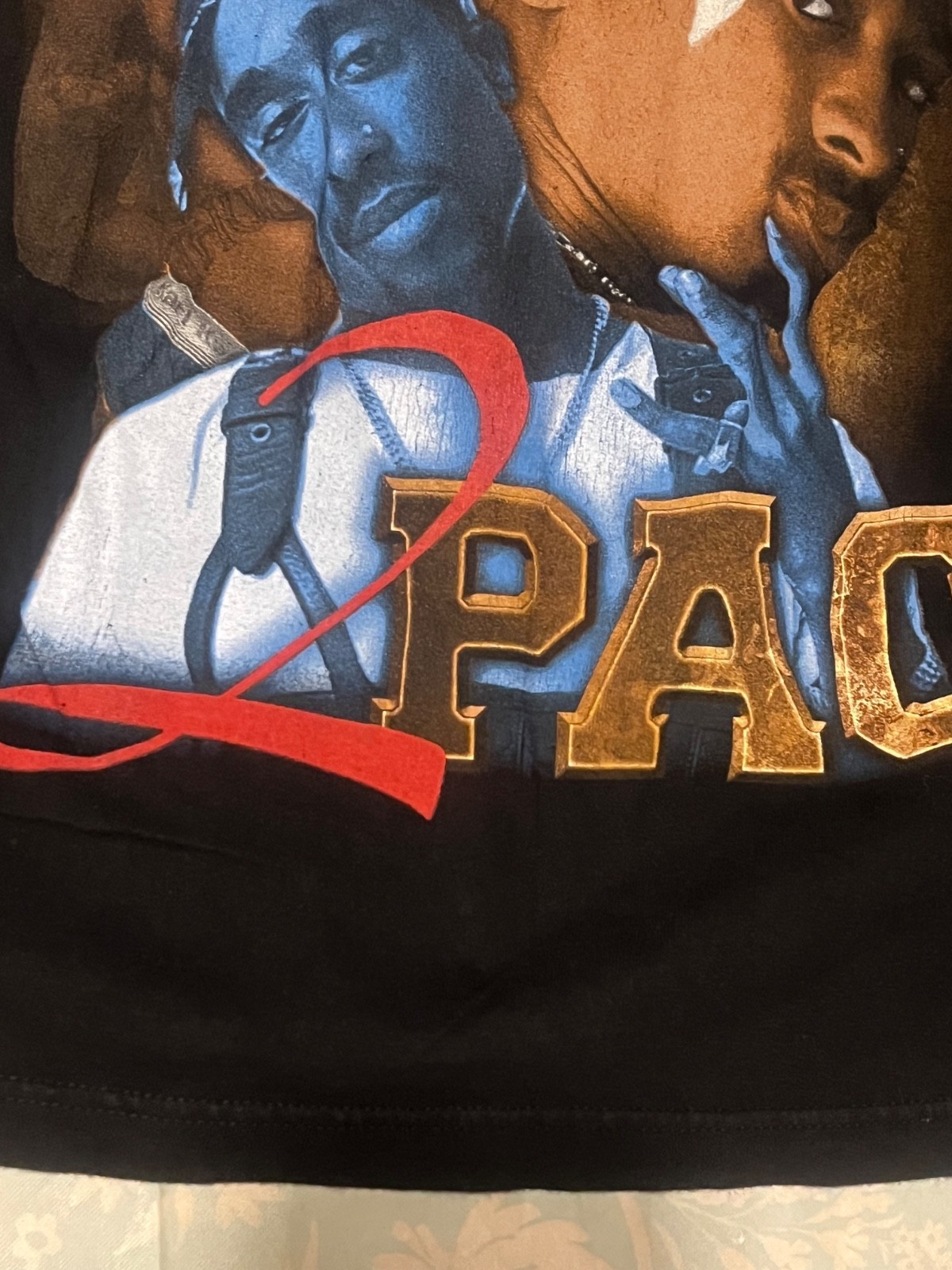 🔥Tupac Vintage Rare T-Shirt. Gemrock. Rap. Blood Red 2 on Front.