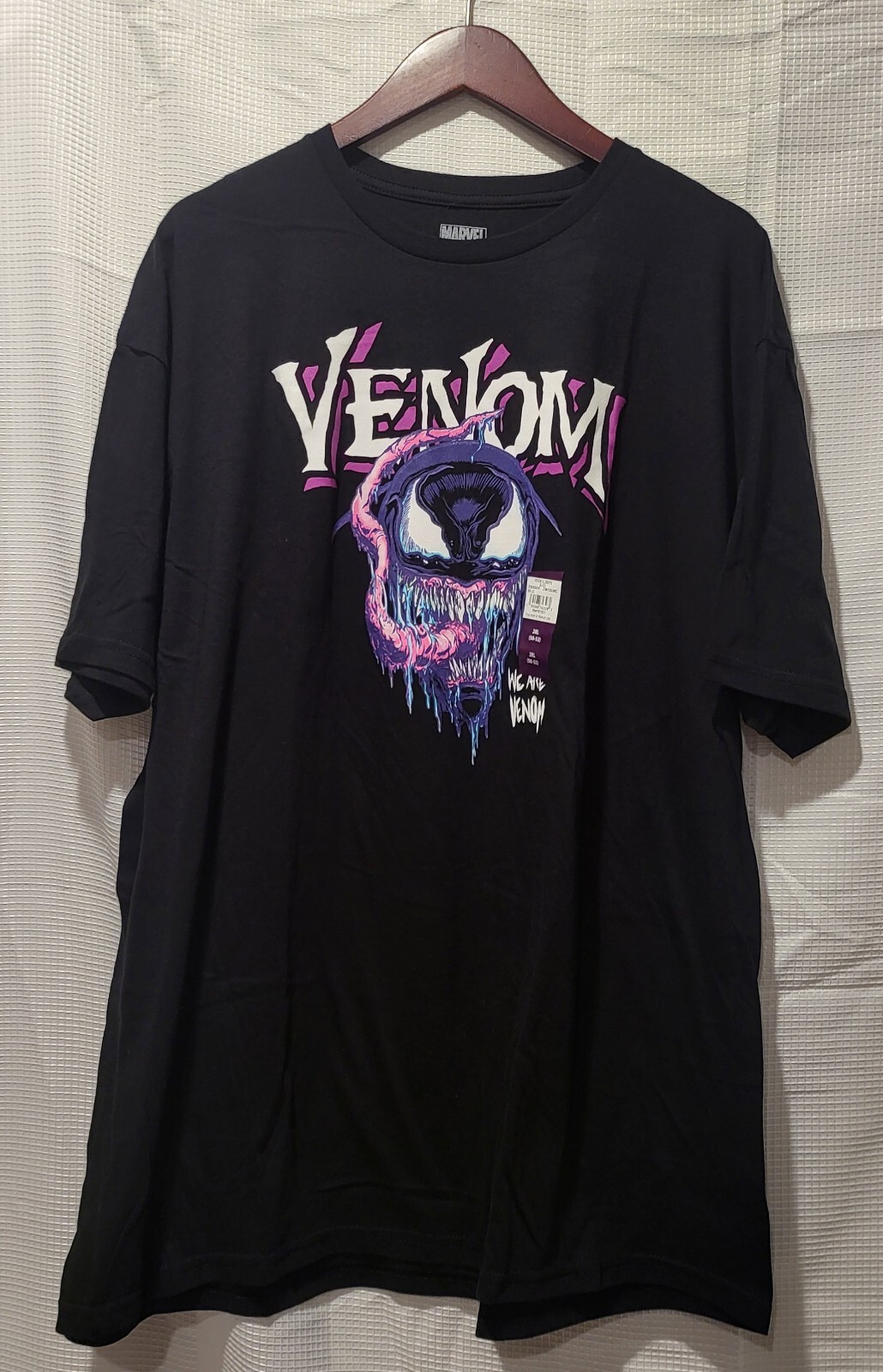 Venom Men’s Tee Shirt SZ 2XL Black Short Sleeve Slobbers We Are Venom Marvel