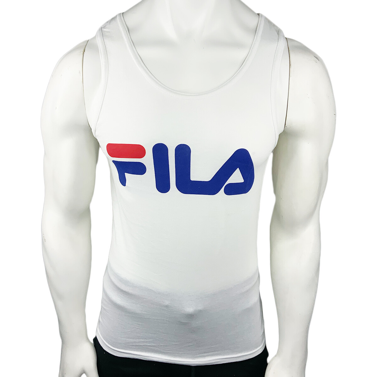 NWT FILA MSRP $32.99 MEN’S WHITE CREW NECK SLEEVELESS TANK TOP T-SHIRT SIZE S