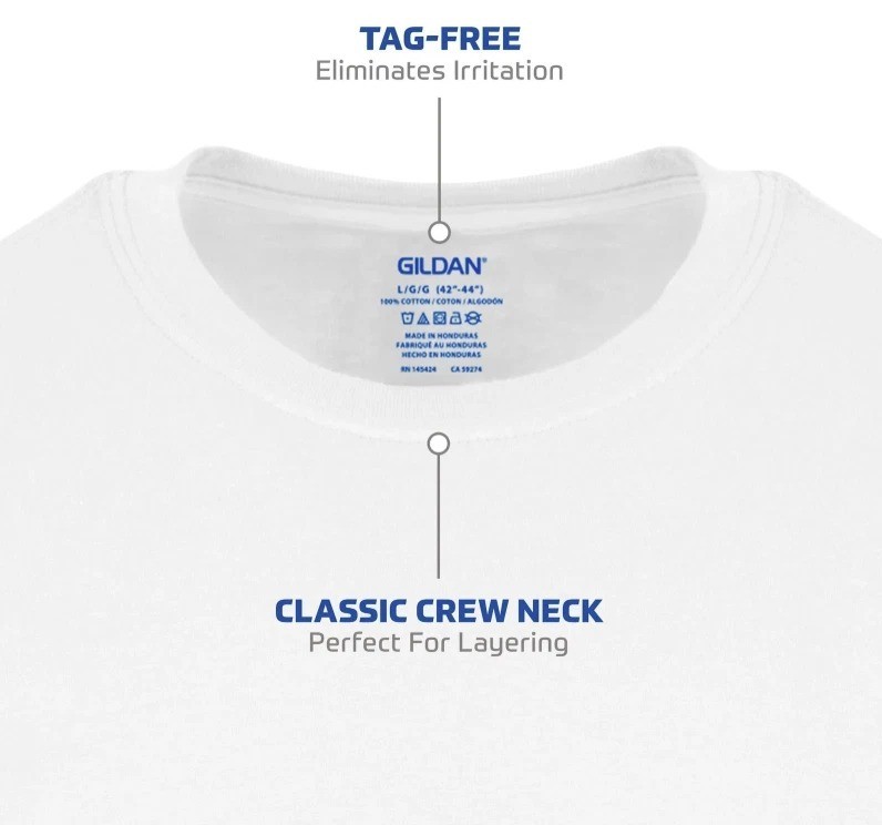 Gildan Men’s Crew T-shirts, Multipack, Style G1100, White 6-Pack ( Select Size)