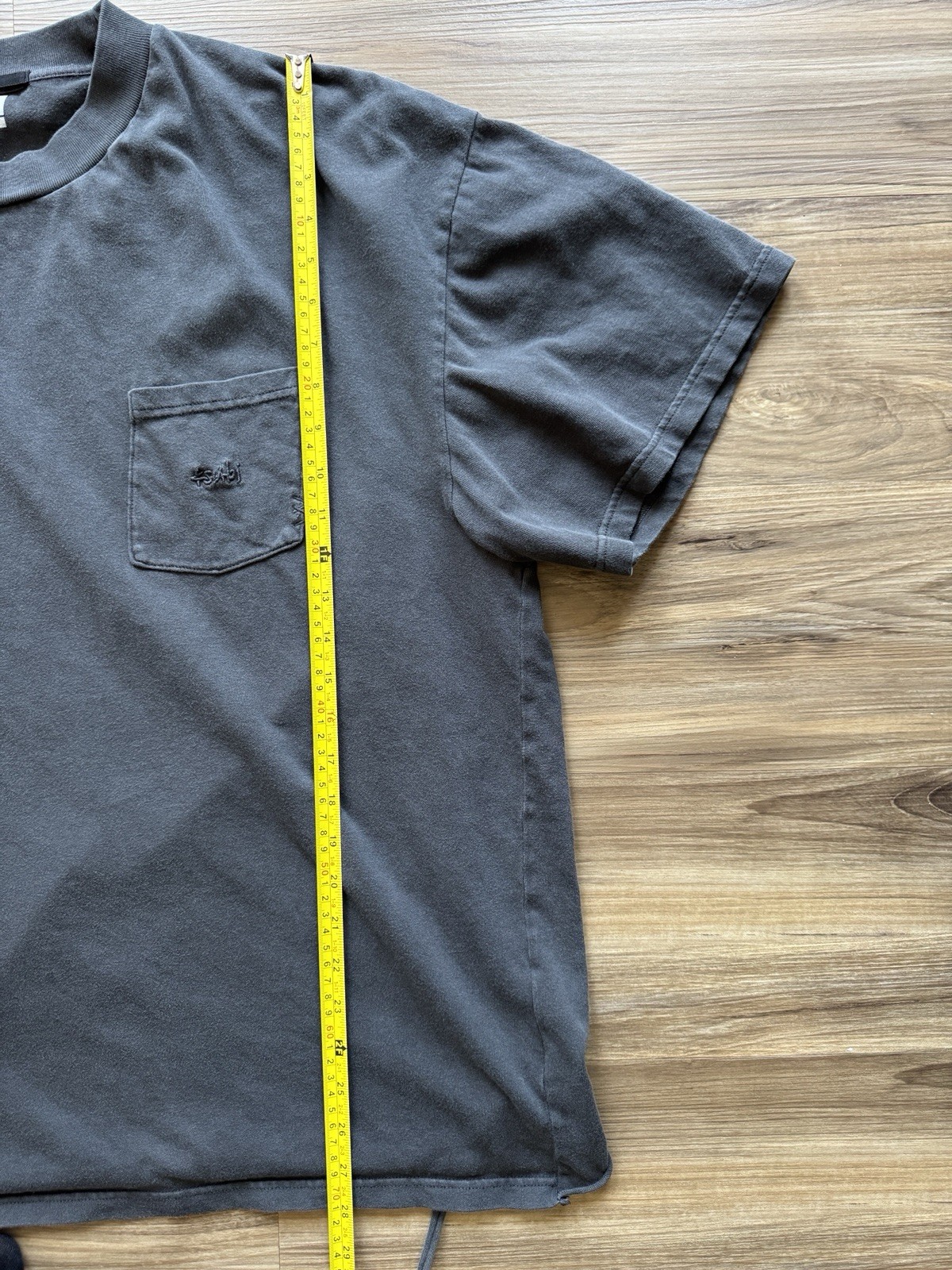 Ksubi Pocket T-Shirt Men’s XL Gray Made in Portugal Drawstring Hem Cotton Tee