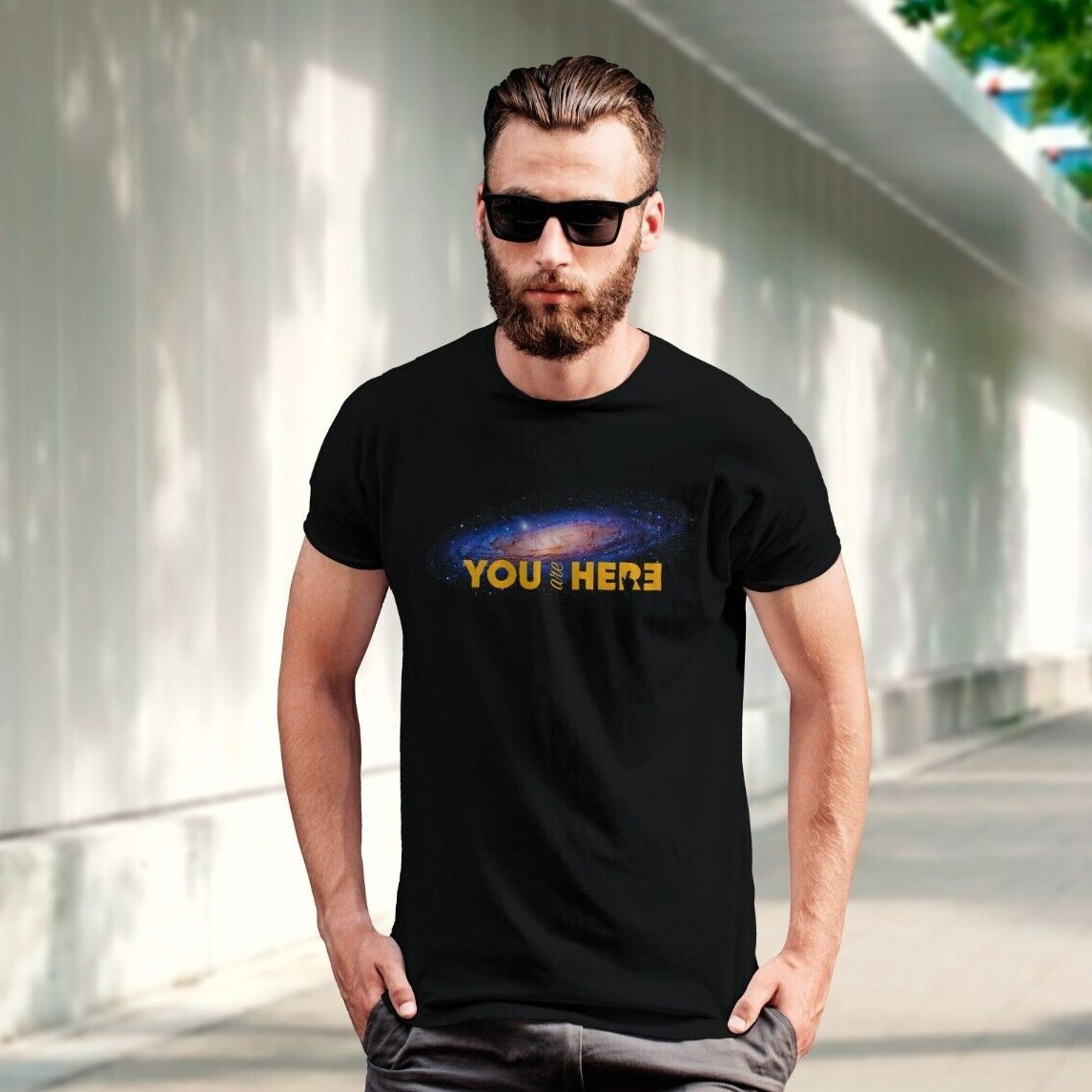 You are here: Milky Way galaxy map — Short-Sleeve Unisex T-Shirt, space t-shirt