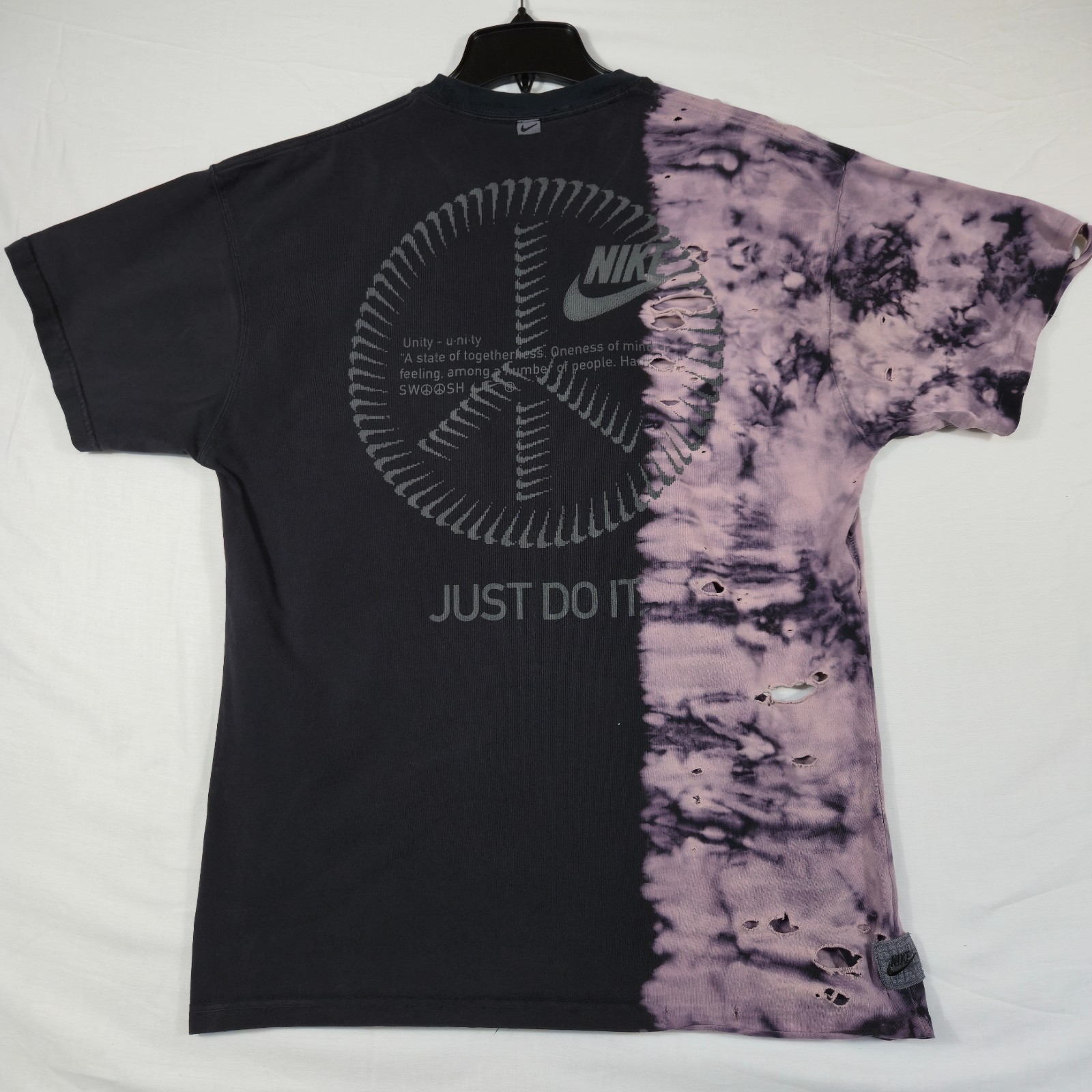 Nike MAX90 Just Do It T Shirt Mens Medium Black Colorblock Graphic Print Cotton