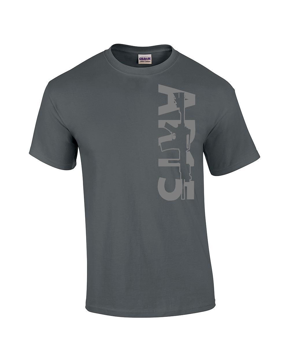 AR-15 T-Shirt Military Army color Logo Rifle Gun Size S to 5XL Hanes & Gildan