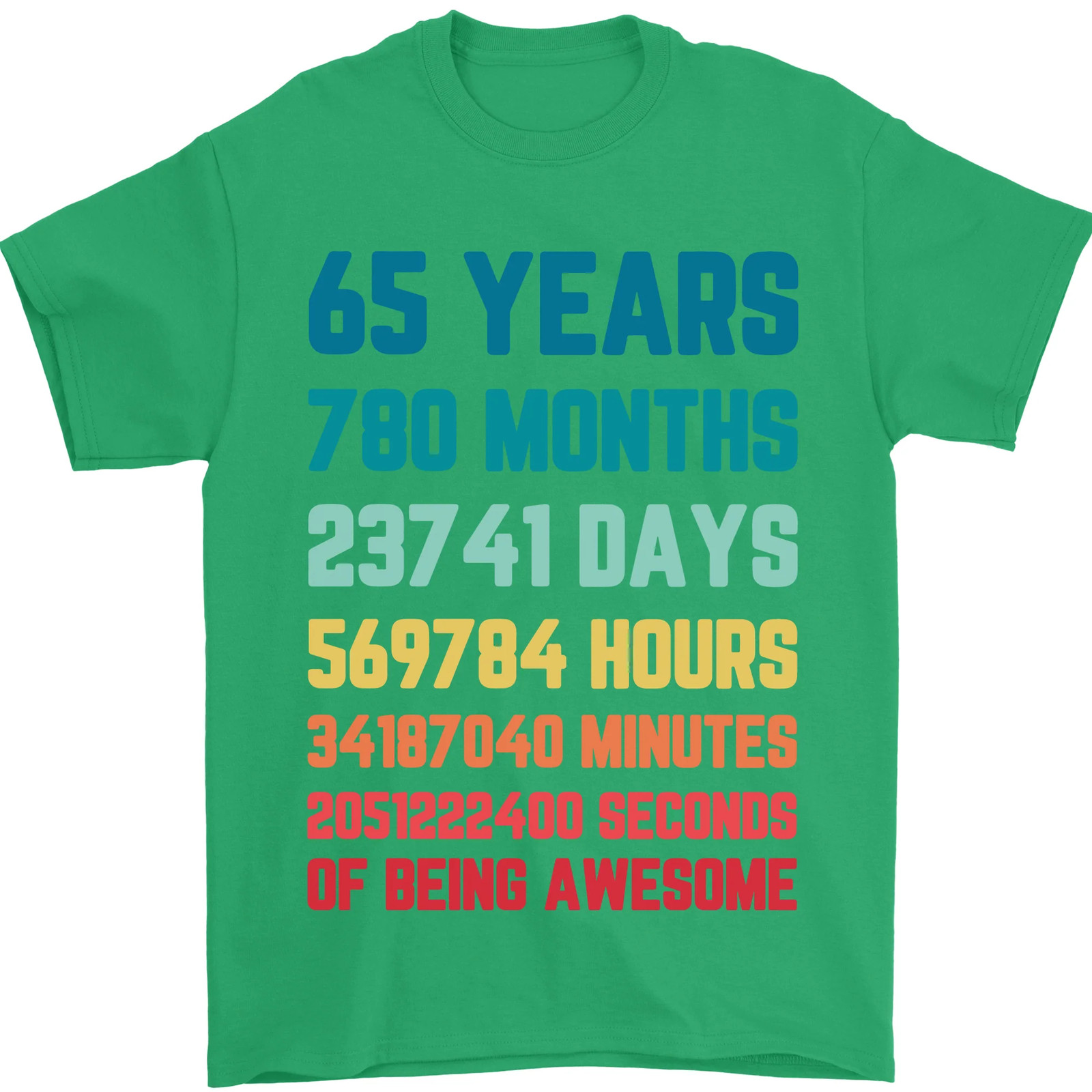 65th Birthday 65 Year Old Mens T-Shirt 100% Cotton