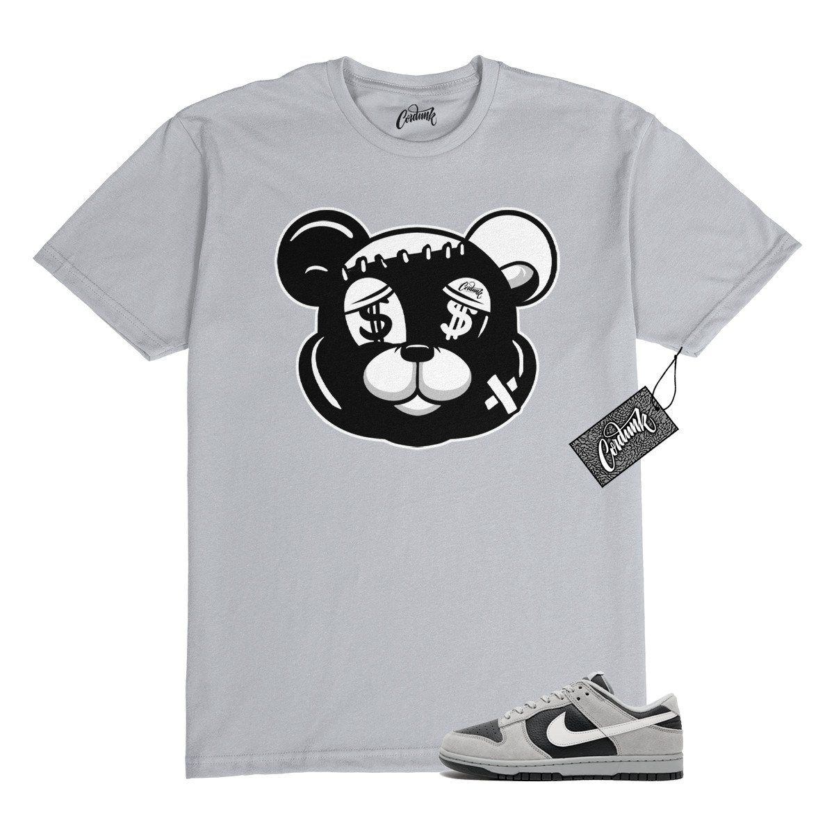 Dunk Light Smoke Grey Anthracite Reflect Silver Black T Shirt to Match STITCH