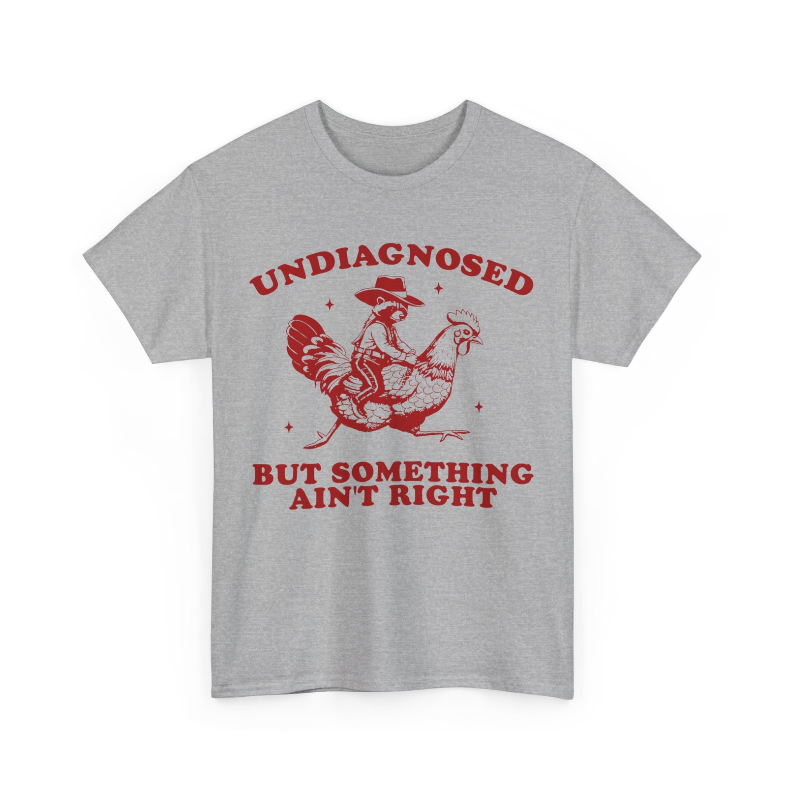 Undiagnosed But Something Ain’t Right T-Shirt, Funny Raccoon Chicken Shirt