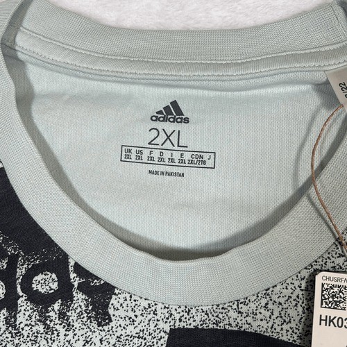 Adidas Logo All Oversize Logo cotton T-shirt Linen Green/Halo Silver Men 2XL NWT