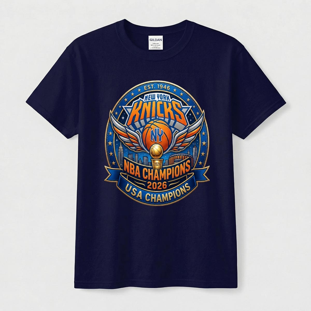 Unisex Soft Cotton T-Shirt. New York Knicks NBA Champions 2026