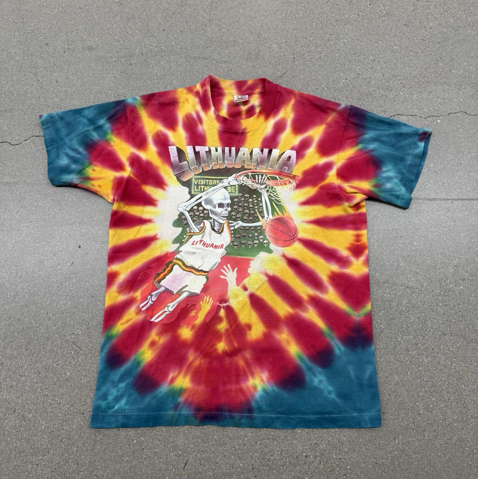 Vintage 1992 Lithuania Olympic Basketball Team Grateful Dead T-Shirt Size L