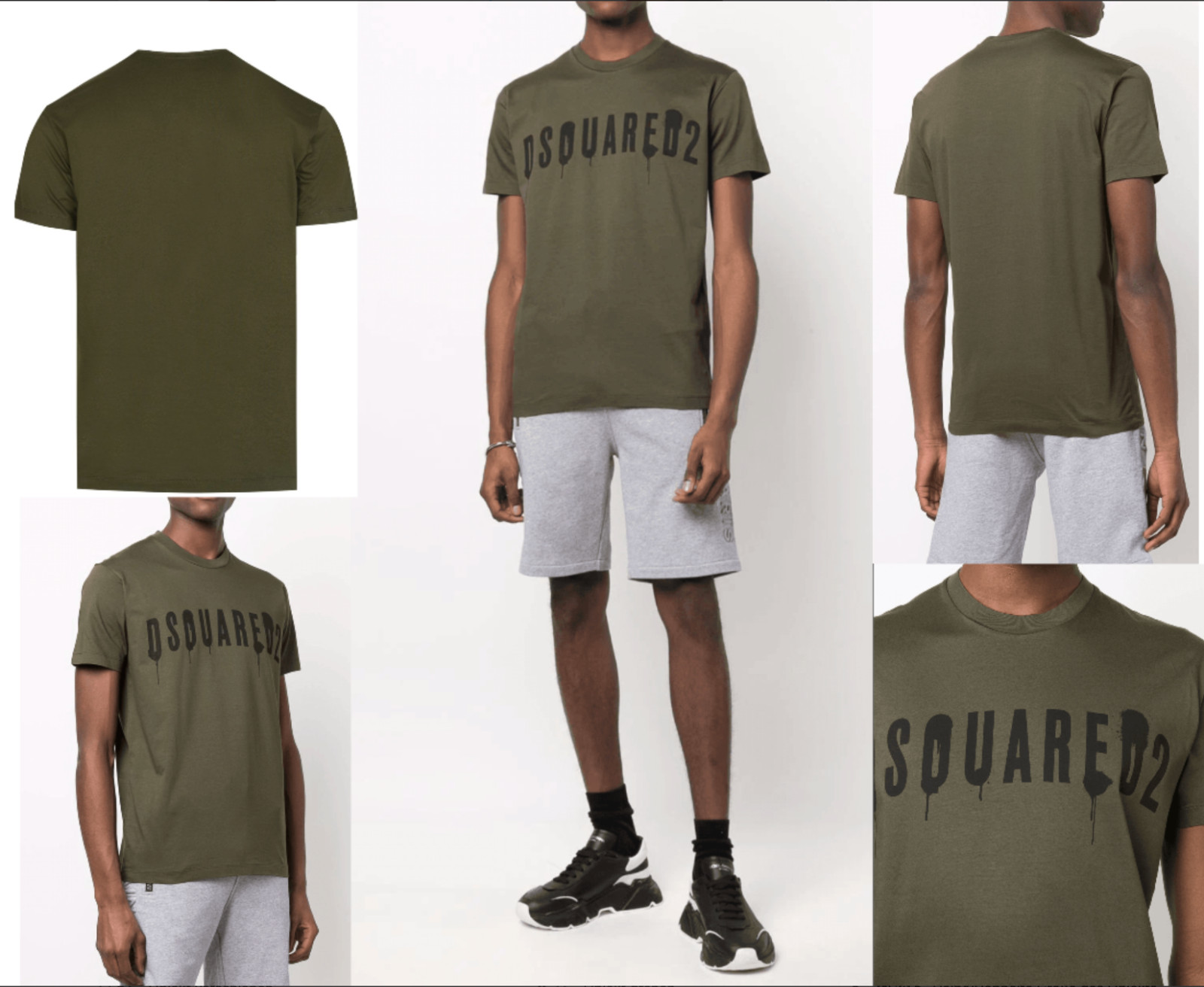 Dsquared2 Jeans Army Drip Painted T-shirt Shirt Logo Cotton Tee Top Icon Bnwt S