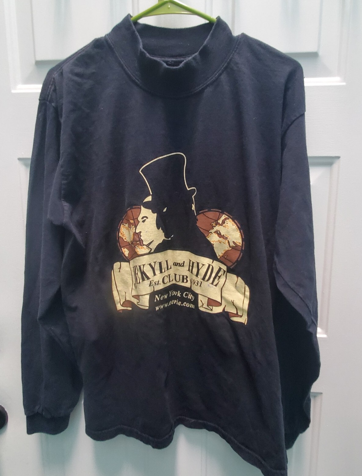 Vintage Dr Jekyll Mr Hyde Club NYC long sleeve Shirt mock neck Size unknwn eerie