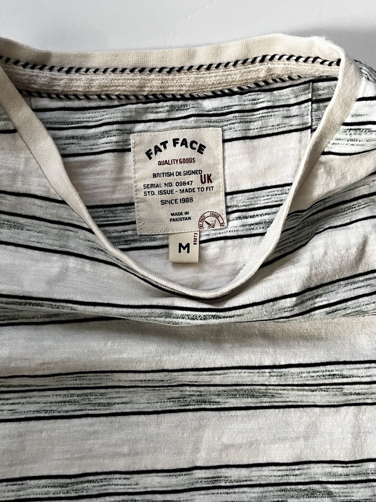 Men’s Fat Face Striped T-Shirt Size Medium