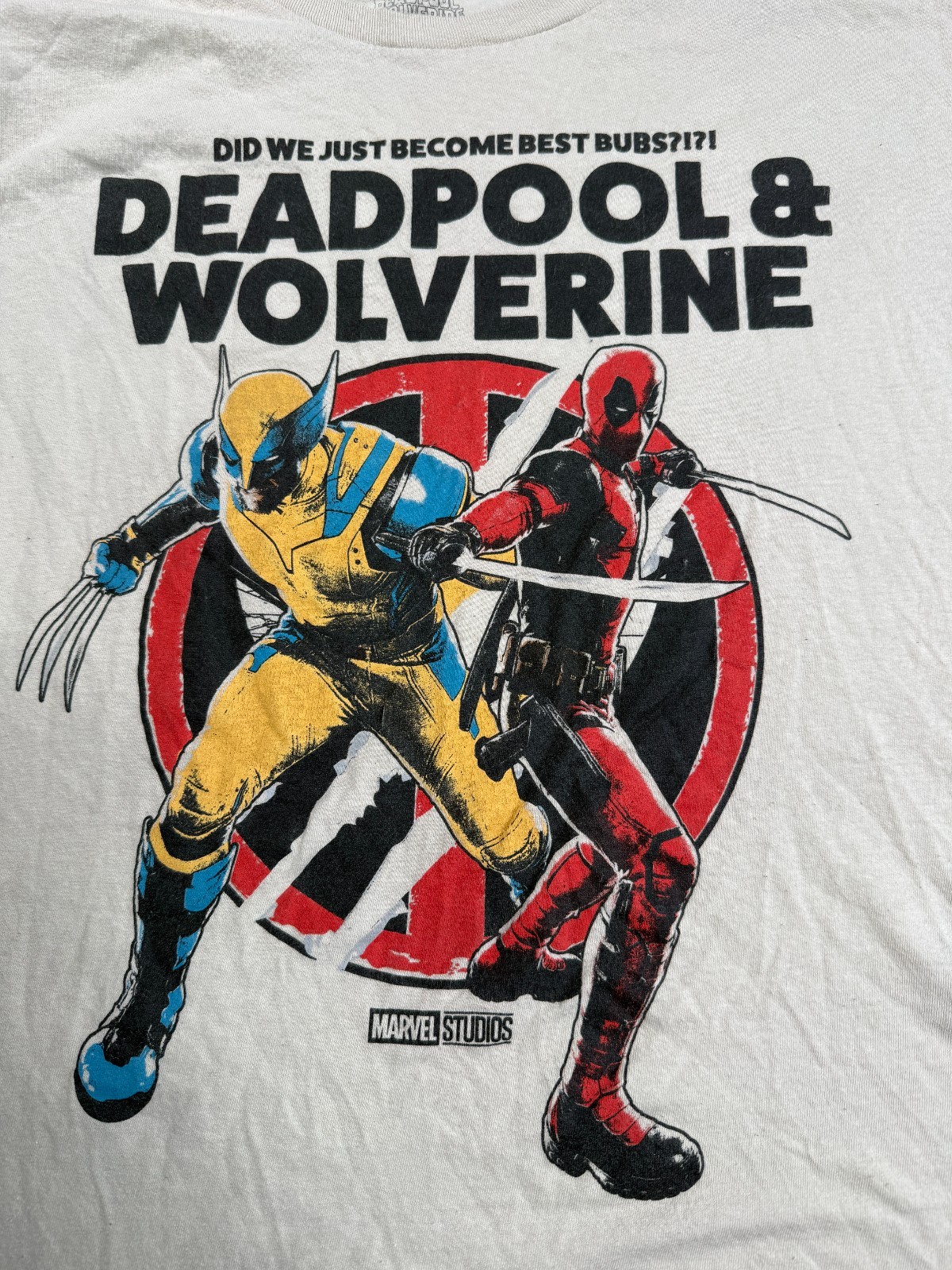 Marvel Deadpool & Wolverine T Shirt Mens XL Tan Graphic Short Sleeve