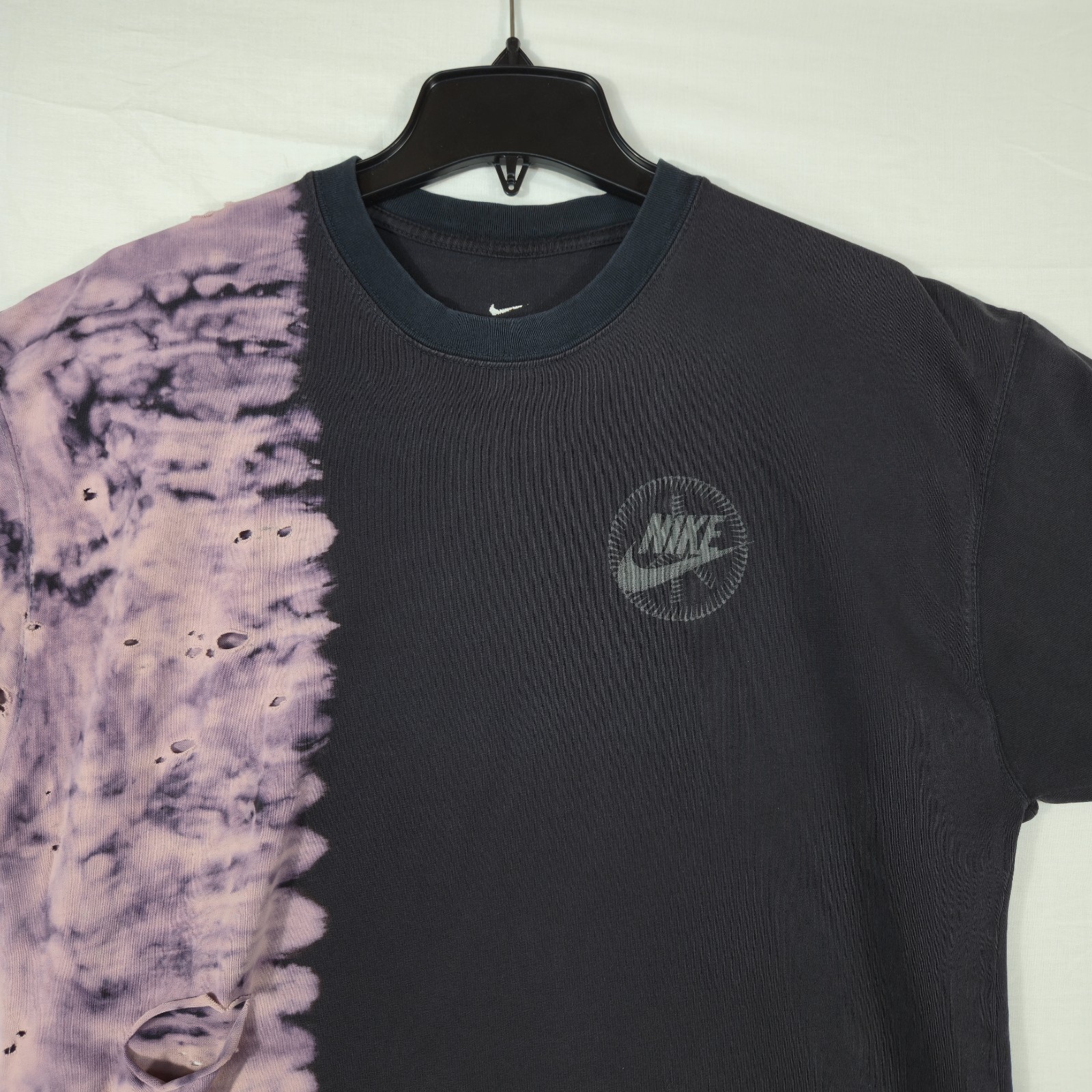 Nike MAX90 Just Do It T Shirt Mens Medium Black Colorblock Graphic Print Cotton