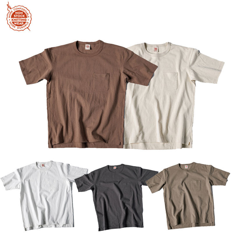 NON STOCK Drop Shoulder Pocket T-Shirt Loose Fit Men’s Heavyweight Cotton Tee