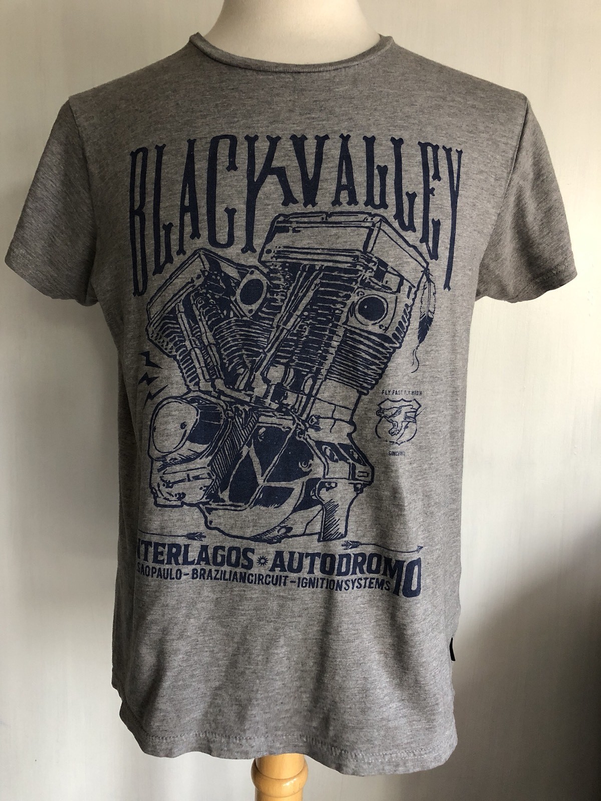 MOTO CLASSICA “Black Valley” Motorcycle Harley Indian Cotton On T-Shirt Small