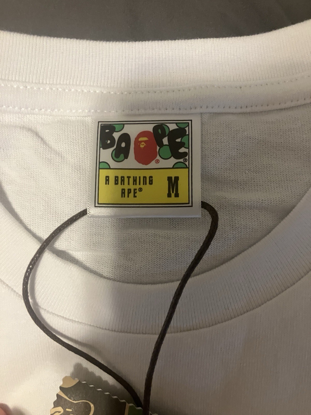 A Bathing Ape BAPE White Ape Head Graphic Logo Cotton Crew Neck Tee Men’s M
