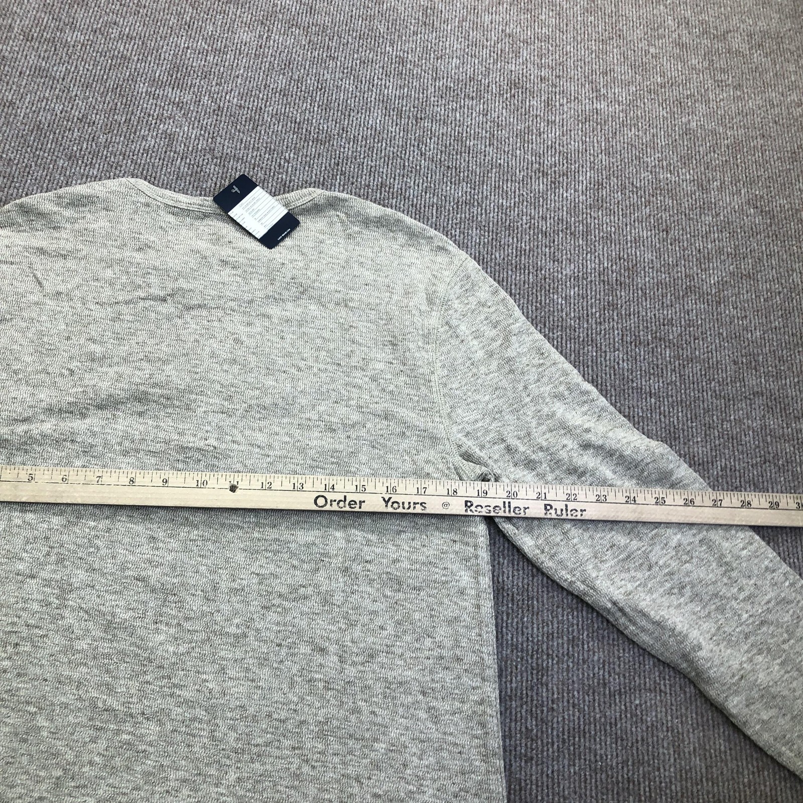 Lucky Brand Shirt Mens Medium Beige Jacquard Henley Long Sleeve Knit Tee Sample