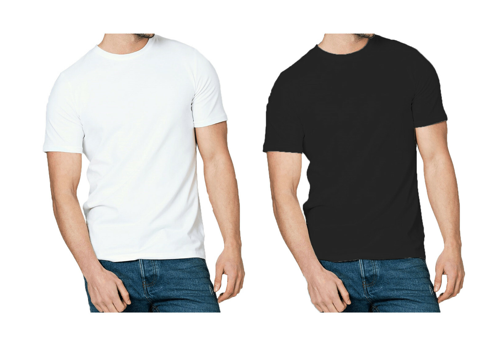 1 , 3 & 5 Pack Mens T-Shirt Cotton Plain Tee Shirts T Shirt Round Neck Lot New
