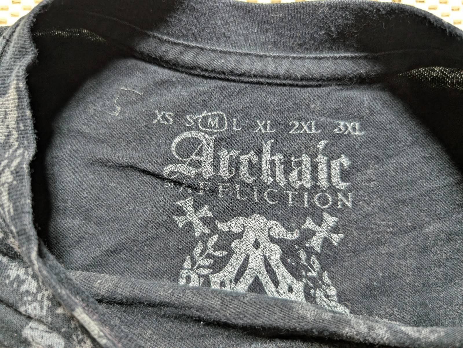 Archaic by Affliction Skull Angel Wings Crown Gothic Cross Wing Medium USA Made