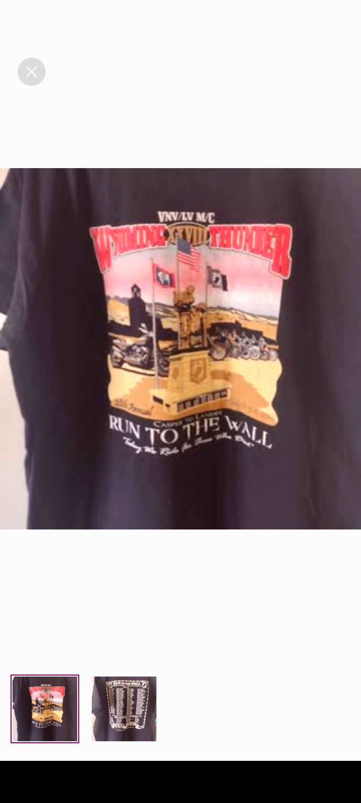 Wyoming Thunder, Casper To Lander,For the Vets, Men’s xlg t-shirt