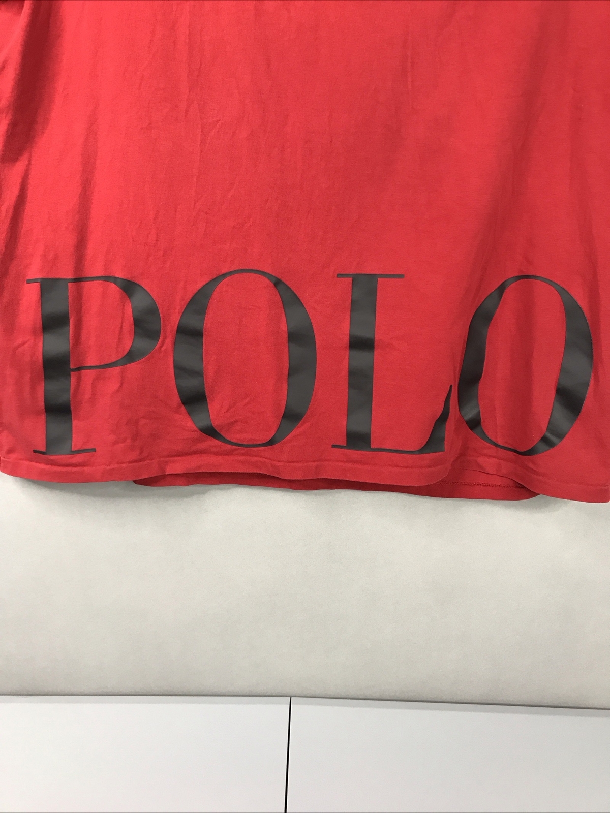 Polo Mens Graphic T-Shirt Red Big Logo Sz XXL Casual Pullover W/Stains See Pics