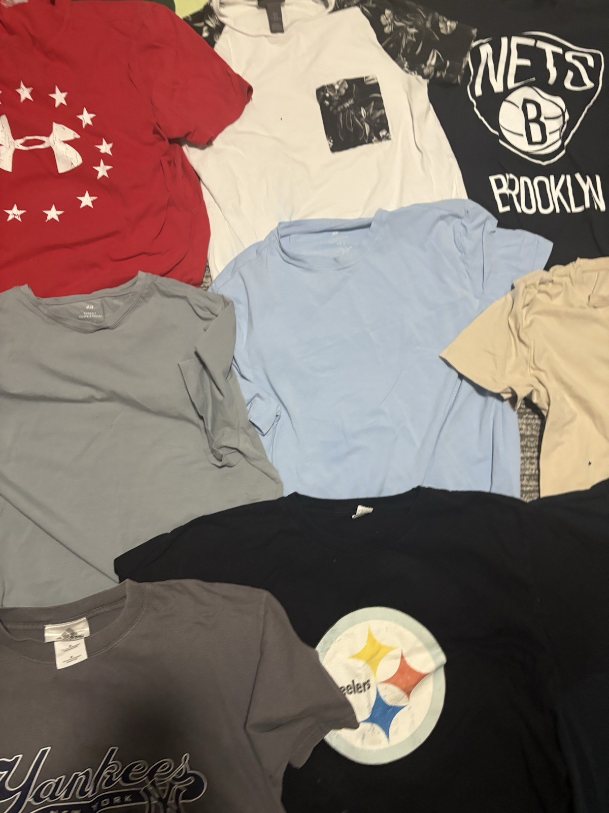 Mens Brand Name Designer T Shirt Lot Of 12 M/L UNDER ARMOR NFL HUMOR NBA